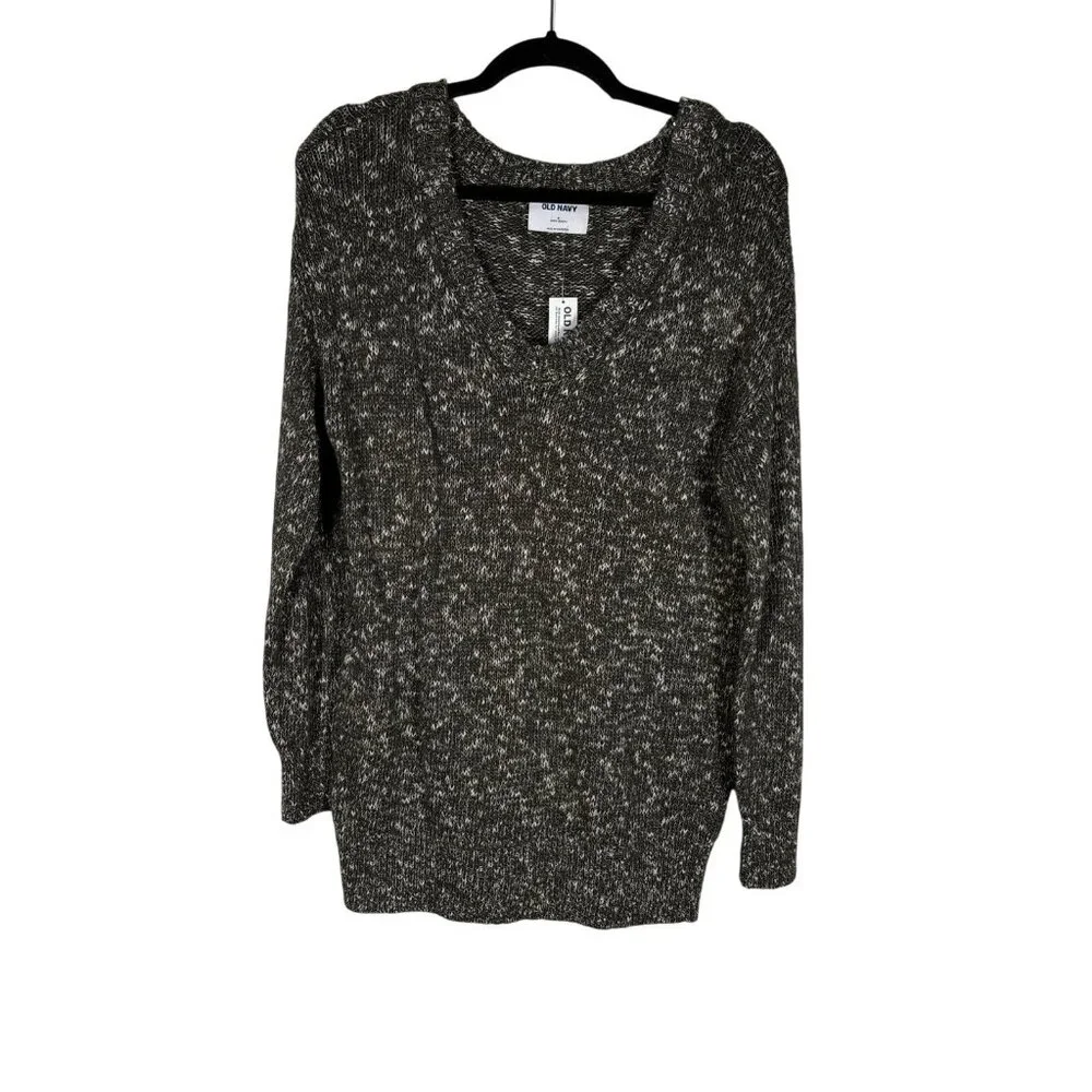 Old Navy Women S Olive Green Oversized Voop-Neck Cotton Tunic Sweater NWT